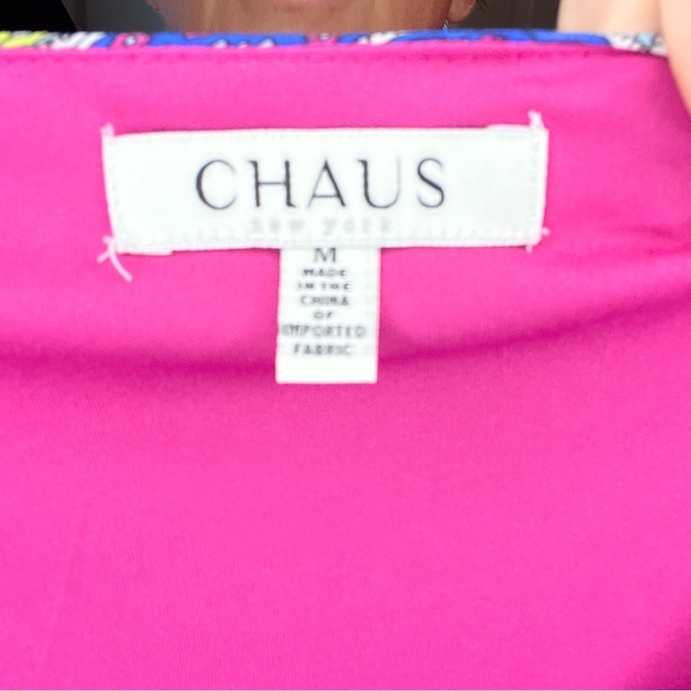 Chaus Women’s Sz M Blouse Dolman Sleeve Smocked Waist Vibrant Airy Stretch Waist - Picture 8 of 8